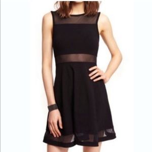 Express fir and flare dress with mesh panels, XS